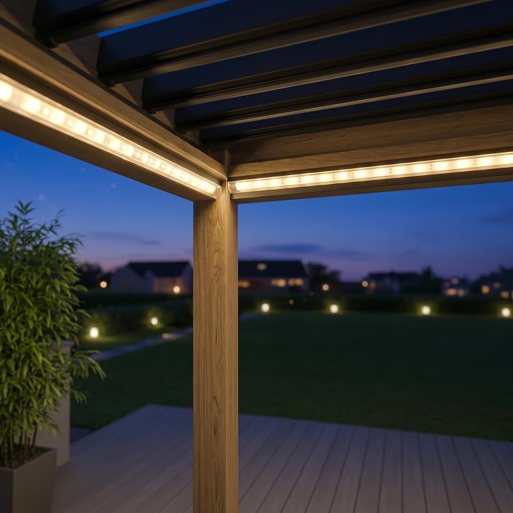 Pergola aluminiowa do ogrodu drewnopodobna 3x4x2,5m