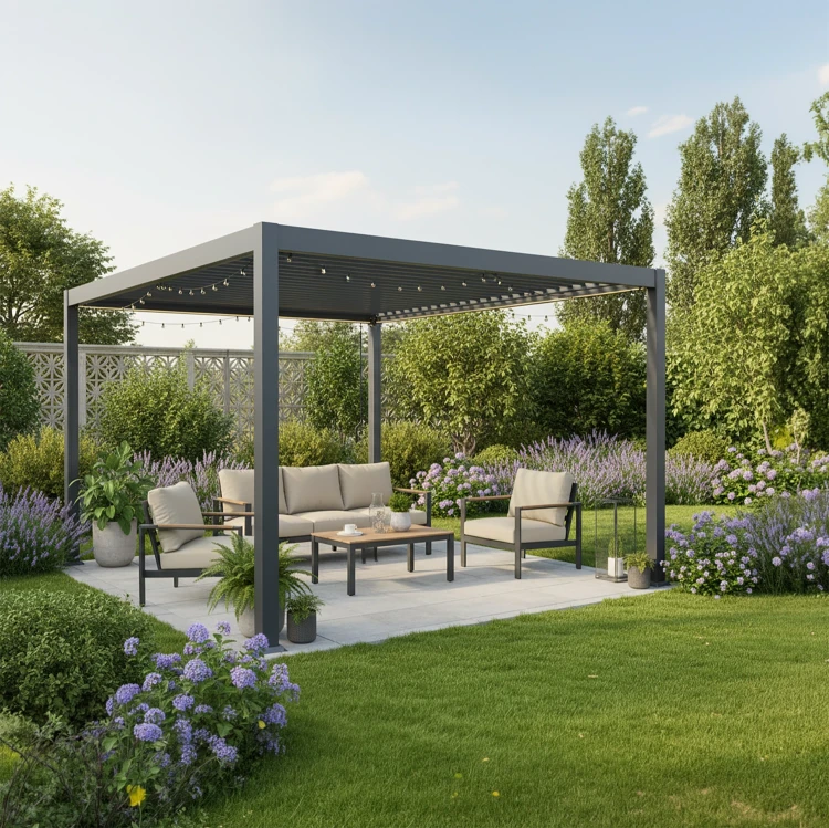 Aluminiowa BIOKLIMATYCZNA Pergola ogrodowa LED - 3x4x2,5m