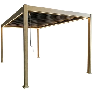 Pergola aluminiowa do ogrodu drewnopodobna 3x3x2,5m