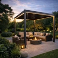 Pergola aluminiowa do ogrodu drewnopodobna 3x3x2,5m