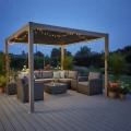 Pergola aluminiowa do ogrodu drewnopodobna 3x3x2,5m