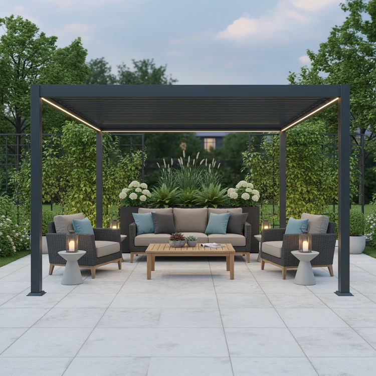 Aluminiowa BIOKLIMATYCZNA Pergola ogrodowa LED - 3x4x2,5m