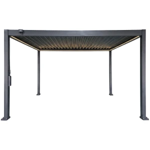 Pergola ogrodowa aluminiowa 3x4 z oświetleniem LED dach regulowany
