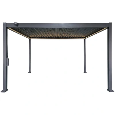 Pergola ogrodowa aluminiowa 3x4 z oświetleniem LED dach regulowany