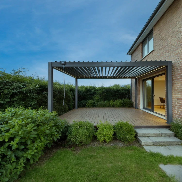 Pergola ogrodowa aluminiowa 3x4 z oświetleniem LED dach regulowany