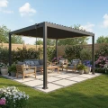 Pergola ogrodowa aluminiowa 3x4 z oświetleniem LED dach regulowany
