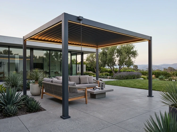 Pergola ogrodowa aluminiowa 3x4 z oświetleniem LED dach regulowany