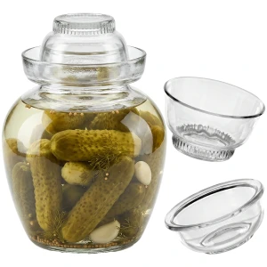 Szklany hermetyczny słój z kołnierzem wodnym 5,5l