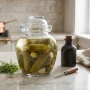 Szklany hermetyczny słój z kołnierzem wodnym 5,5l