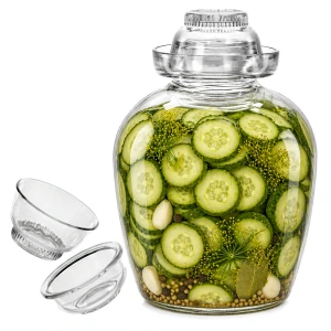 Szklany hermetyczny słój z kołnierzem wodnym 8,5l