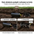 Tunelowa pułapka na krety z tworzywa do ogrodu 20 cm