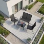 Czarny zestaw mebli ogrodowych na balkon taras, 4 osobowy