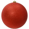 Czerwona bombka choinkowa 25 cm brokatowa