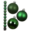 Zielone plastikowe bombki choinkowe 6 cm kpl. 10 szt.