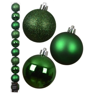 Zielone plastikowe bombki choinkowe 6 cm kpl. 10 szt.