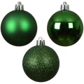 Zielone plastikowe bombki choinkowe 6 cm kpl. 10 szt.