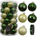 Zielono-pistacjowe plastikowe bombki choinkowe kpl 37 szt. 6 cm