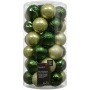 Zielono-pistacjowe plastikowe bombki choinkowe kpl 37 szt. 6 cm