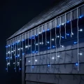 Kurtyna świetlna 490LED 20m ciepły biały/niebieski FLASH przezroczysty kabel