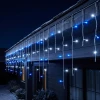 Kurtyna świetlna 490LED 20m ciepły biały/niebieski FLASH przezroczysty kabel