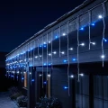 Kurtyna świetlna 490LED 20m ciepły biały/niebieski FLASH przezroczysty kabel