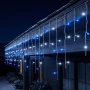 Kurtyna świetlna 490LED 20m ciepły biały/niebieski FLASH przezroczysty kabel