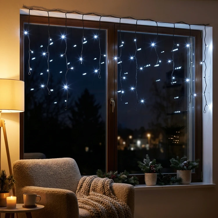 Kurtyna LED Sople 490 LED Zimna Biel 20 m IP44