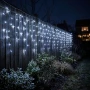 Kurtyna świetlna 490LED 20m zimny biały FLASH biały kabel