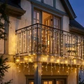 Kurtyna świetlna 119LED 5m ciepły biały FLASH biały kabel