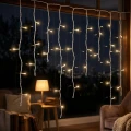 Kurtyna świetlna 119LED 5m ciepły biały FLASH biały kabel