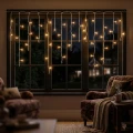 Kurtyna świetlna 119LED 5m ciepły biały FLASH biały kabel