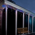 Kurtyna świetlna 175LED 7,5m wielokolorowe FLASH przezroczysty kabel