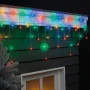 Kurtyna świetlna 175LED 7,5m wielokolorowe FLASH przezroczysty kabel