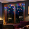 Kurtyna świetlna 175LED 7,5m wielokolorowe FLASH przezroczysty kabel