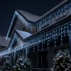 Kurtyna świetlna 175LED 7,5m zimny biały FLASH biały kabel