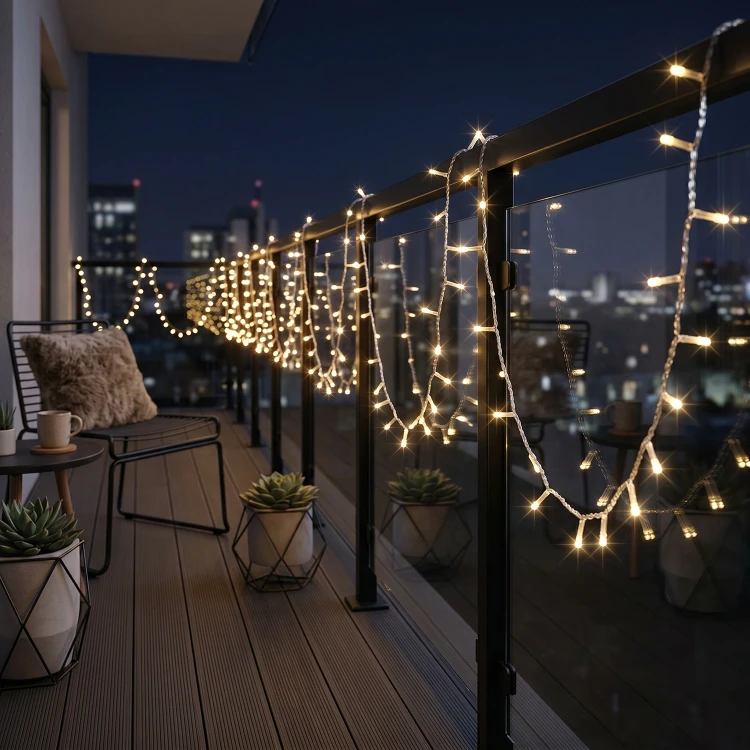 Zewnętrzne Lampki Choinkowe Ciepły Biały 2000 LED 45 m
