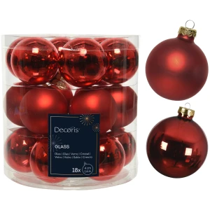 Czerwone bombki szklane na choinkę 18 szt 4 cm