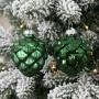 Szklane zielone bombki choinkowe szyszki 7 cm 6 szt