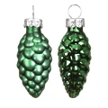 Zielone szklane szyszki choinkowe - 6 cm kpl. 12 szt.