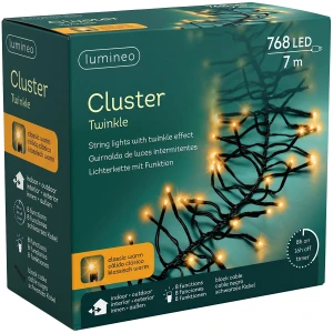 Lampki choinkowe CLUSTER TWINKLE 768LED 7m klasyczny ciepły
