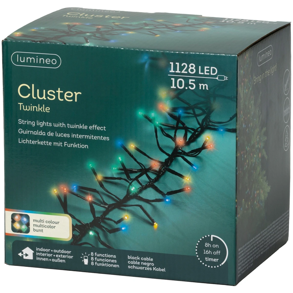 Lampki choinkowe CLUSTER TWINKLE 1128LED 10,5m wielokolorowe