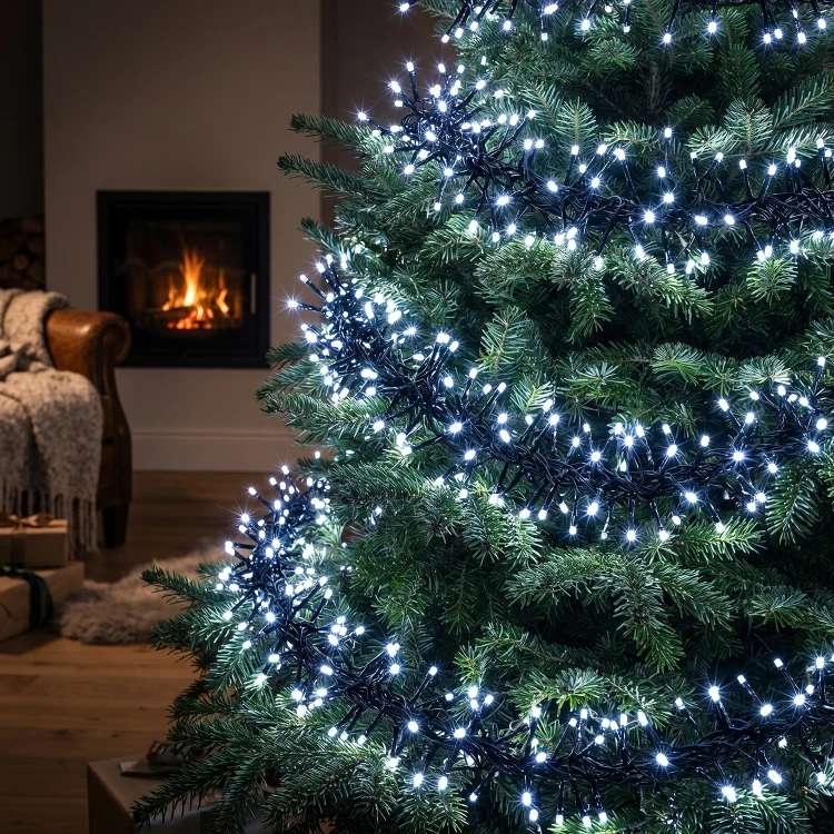Lampki choinkowe CLUSTER TWINKLE 3000LED 28m zimny biały