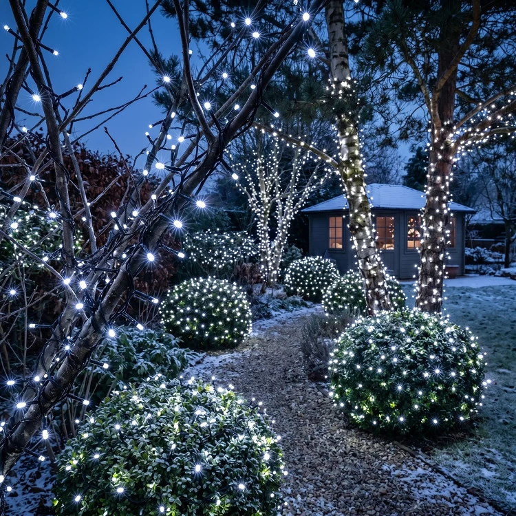 Lampki choinkowe CLUSTER TWINKLE 1512LED 14m zimny biały