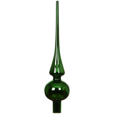 Zielony błyszczący szklany szpic choinkowy 26 cm