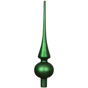 Zielony szklany szpic choinkowy 26cm matowy