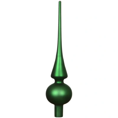 Zielony szklany szpic choinkowy 26cm matowy