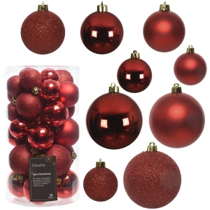 Czerwone bombki choinkowe 4-6 cm kpl. 30 szt.