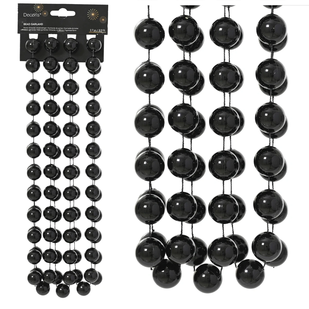 Girlanda choinkowa czarne 2,7m 2cm KAEMINGK 001839