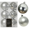 Bombki choinkowe srebrne 8 cm 6 szt KAEMINGK 022051