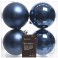 Bombki choinkowe granatowe 10 cm 4 szt KAEMINGK 022186